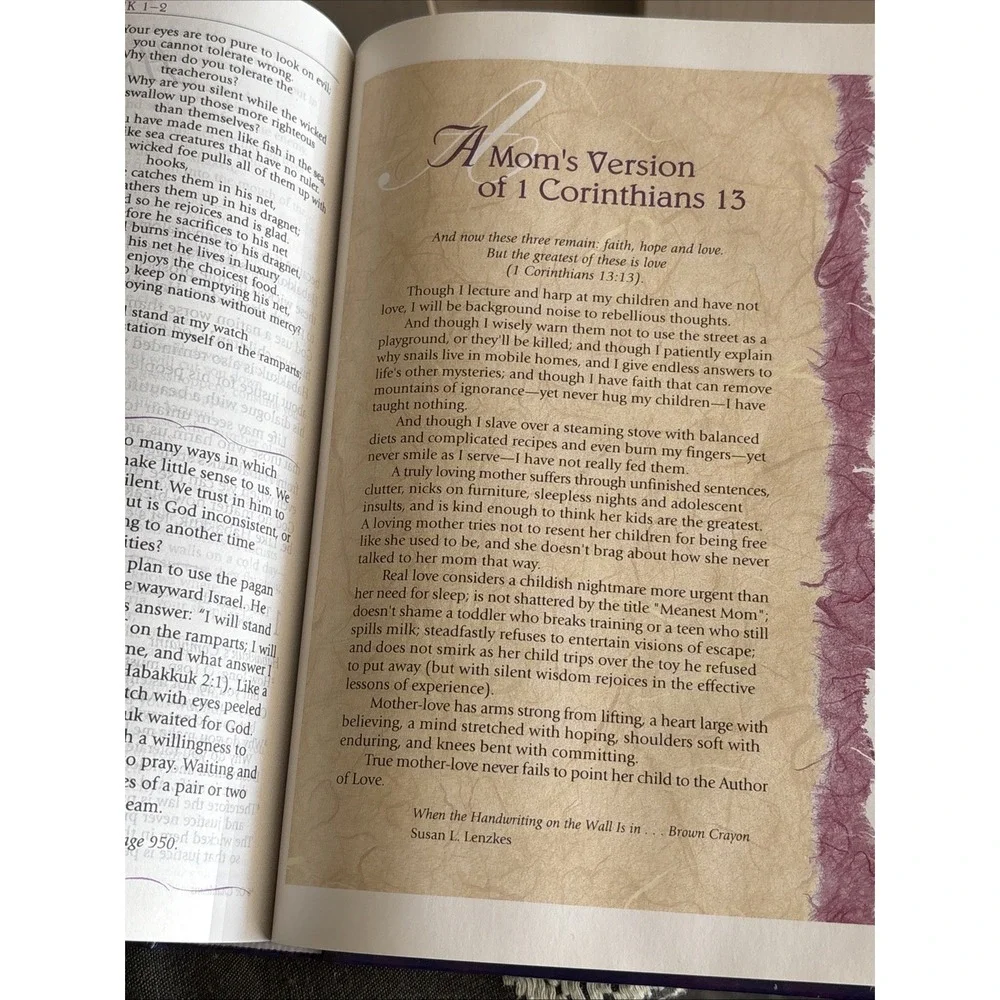 Mom's Devotional Bible Hardback Vintage New International Version 1996 GUC MOPS